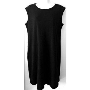 EASYWEAR BY CHICO'S- Medium/1 Black 100% Cotton Knit Sleeveless Shirt Dress
